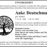 Traueranzeige Anke Deutschmann, geb. Meißner