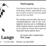 Traueranzeige Paul Lange