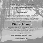 Danksagung Rita Schirmer
