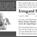 Traueranzeige Irmgard Scholz, geb. Koal
