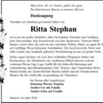 Danksagung Ritta Stephan