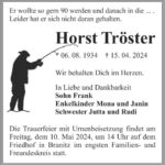 Traueranzeige Horst Tröster