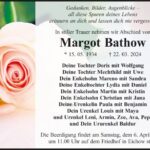 Traueranzeige Margot Bathow