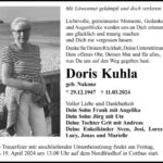 Traueranzeige Doris Kuhla, geb. Nakonz