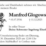 Traueranzeige Manfred Glogowski