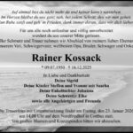 Traueranzeige Reiner Kossack