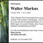 Traueranzeige Walter Markus