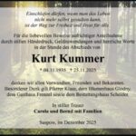 Danksagung Kurt Kummer