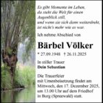 Traueranzeige Bärbel Völker