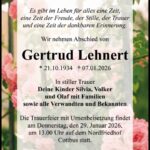 Traueranzeige Gertrud Lehnert