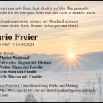 Traueranzeige Mario Freier