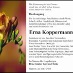 Traueranzeige Erna Koppermann