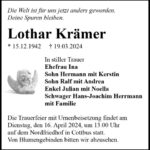 Traueranzeige Lothar Krämer