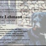 Traueranzeige Lutz Lehmann