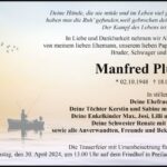 Traueranzeige Manfred Pluta