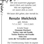 Traueranzeige Renate Melchrick