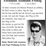 Jahresgedenken Fernando Assmann-Freitag