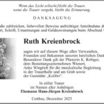 Danksagung Ruth Kreienbrock