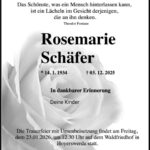 Traueranzeige Rosemarie Schäfer