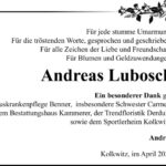 Danksagung Andreas Lubosch