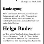 Danksagung Helga Buder