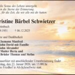 Traueranzeige Christine Bärbel Schwietzer