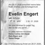 Traueranzeige Evelin Engert, geb. Schulze