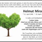 Traueranzeige Helmut Miram
