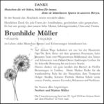 Danksagung Brunhilde Müller