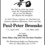 Traueranzeige Paul-Peter Broesske