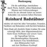 Danksagung Reinhard Badstübner