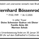 Traueranzeige Bernhard Bössenrodt