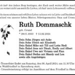 Traueranzeige Ruth Dommaschk, geb. Grund
