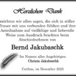 Danksagung Bernd Jakubaschk