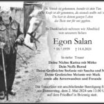 Traueranzeige Egon Salan