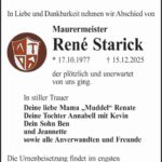 Traueranzeige René Starick