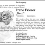 Danksagung Irene Frieser "Reni"