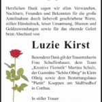 Danksagung Luzie Kirst
