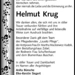 Danksagung Helmut Krug