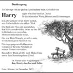 Danksagung Harry Werchan