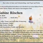 Traueranzeige Sabine Röschen, geb. Boldt