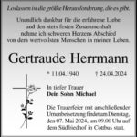 Traueranzeige Gertraude Herrmann