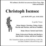 Traueranzeige Christoph Isensee