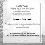 Nachruf Gunar Lorenz