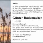 Traueranzeige Günter Rademacher