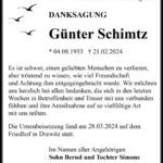 Traueranzeige Günter Schmitz