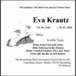Traueranzeige Eva Krautz