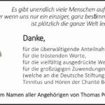 Danksagung Thomas Pehlke