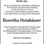 Danksagung Roswitha Steinhäuser