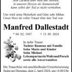 Traueranzeige Manfred Dallestadt